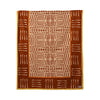 Afro Tribal Orange rectangular cotton canvas tablecloth, 140 × 340 cm — original hanging photograph