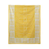 Afro Tribal Yellow rectangular cotton canvas tablecloth, 140 × 340 cm — original hanging photograph