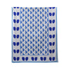 Blue Retro Wave rectangular cotton canvas tablecloth, 140 × 340 cm — original hanging photograph