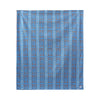 Cobalt Sonaike rectangular cotton canvas tablecloth, 140 × 340 cm — original hanging photograph