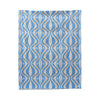 Cobalt Wave rectangular cotton canvas tablecloth, 140 × 340 cm — original hanging photograph