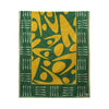 Olive Maumbo Tribal rectangular cotton canvas tablecloth, 140 × 340 cm — original hanging photograph