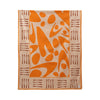 Orange Maumbo Tribal rectangular cotton canvas tablecloth, 140 × 340 cm — original hanging photograph