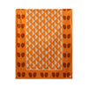 Orange Retro Wave rectangular cotton canvas tablecloth, 140 × 340 cm — original hanging photograph