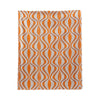 Orange Wave rectangular cotton canvas tablecloth, 140 × 340 cm — original hanging photograph