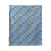 Plantain Cobalt rectangular cotton canvas tablecloth, 140 × 340 cm — original hanging photograph