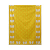 Yellow Retro Wave rectangular cotton canvas tablecloth, 140 × 340 cm — original hanging photograph