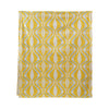 Yellow Wave rectangular cotton canvas tablecloth, 140 × 340 cm — original hanging photograph