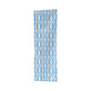 Cobalt Wave cotton canvas table runner by COCOLILI, 33 × 200 cm, photographed hanging on white.