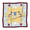 COCOLILI Kifaru scarf in Blue, 92 x 92 cm, shown open with gentle fabric folds and the complete original print visible on a white background