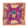 COCOLILI Kifaru scarf in Green, 92 x 92 cm, shown open with gentle fabric folds and the complete original print visible on a white background