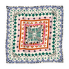 COCOLILI Leopard scarf in Green & Pink, 92 x 92 cm, shown open with gentle fabric folds and the complete original print visible on a white background