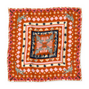 COCOLILI Leopard scarf in Orange & Pink, 92 x 92 cm, shown open with gentle fabric folds and the complete original print visible on a white background