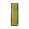 Olive Afro Tribal cotton canvas table runner by COCOLILI, 33 × 200 cm, photographed hanging on white.