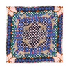 COCOLILI Twiga scarf in Blue & Pink, 92 x 92 cm, shown open with gentle fabric folds and the complete original print visible on a white background