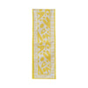Yellow Maumbo Tribal cotton canvas table runner by COCOLILI, 33 × 200 cm, photographed hanging on white.