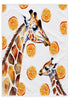 Duo Twiga Orange Slices cotton tea towel, 50 × 70 cm, with woven texture and stitched hems on a white studio background