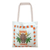 Kifaru Love Orange cotton canvas tote, frontal view with long cotton handles