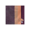 KIFARU Green cotton napkin, original plum and peach panels with teal dots, opened flat with natural slub weave, white background