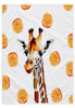 Solo Twiga Sliced Orange cotton tea towel, 50 × 70 cm, with woven texture on a white studio background
