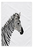 Solo Zebra cotton tea towel, 45 × 65 cm, with woven texture and stitched hems on a white studio background