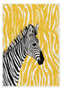 Solo Zebra Stripes cotton tea towel, 45 × 65 cm, with woven texture and stitched hems on a white studio background